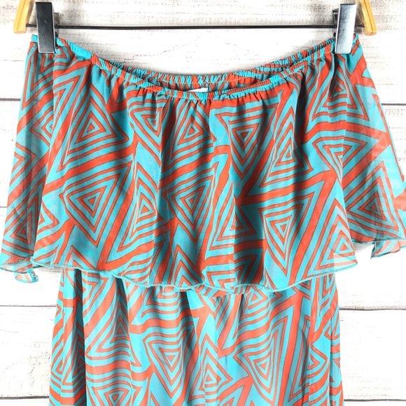 Charming Charlie Strapless Geometric Sundress Sz S - Picture 4 of 9